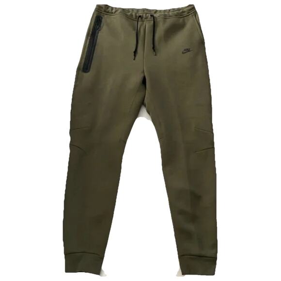 New Nike Sportswear Tech Fleece Track Pants Joggers Medium Olive Men Size Small - Picture 5 of 7
